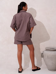 SIDE SLIT DETAILED OVERSIZED SHIRT