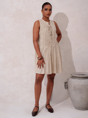 LOOSE FIT FRONT PINTUCK MINI DRESS