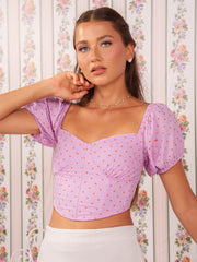 POLKA DOT PRINTED CORSET TOP