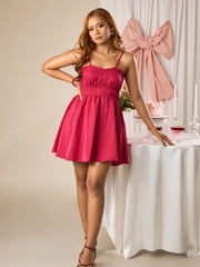 BUSTIER DETAILED BACK TIE UP MINI DRESS