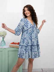 LADDER LACE DETAILED LOOSE FIT MINI DRESS