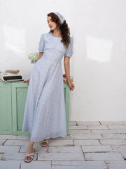 LACE DETAILED PRINTED MAXI DRESS