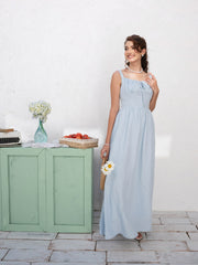 BUSTIER DETAILED BACK TIE-UP MAXI DRESS