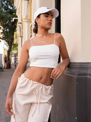 Pocket Detailed Front Tie Up Low Waist Pant