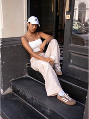 Pocket Detailed Front Tie Up Low Waist Pant