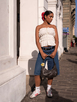 Frill Detailed Front Tie Up Tube Top