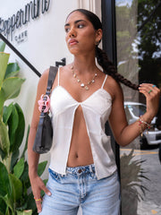 FRONT OPENED LACE DETAILED TOP