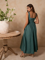 SQUARE NECK SLEEVELESS MAXI DRESS