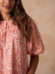 PUFF SLEEVE LOOSE FIT MINI DRESS