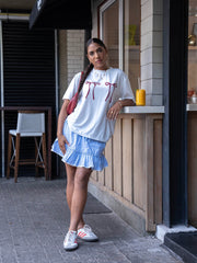 Lace Detailed Tiered Mini Skirt