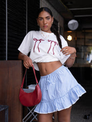 Lace Detailed Tiered Mini Skirt