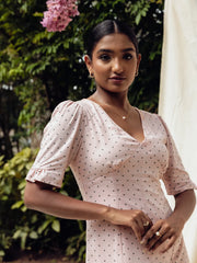 POLKA DOT PRINTED MAXI DRESS