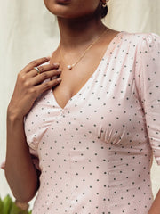 POLKA DOT PRINTED MAXI DRESS