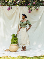 BUTTON DETAILED BACK SLIT MIDI SKIRT