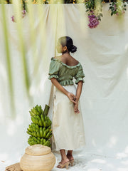 BUTTON DETAILED BACK SLIT MIDI SKIRT