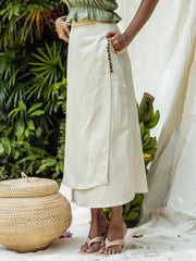 BUTTON DETAILED BACK SLIT MIDI SKIRT