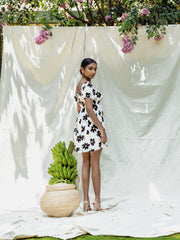 PUFF SLEEVED BUTTON DOWN MINI DRESS