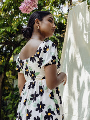 PUFF SLEEVED BUTTON DOWN MINI DRESS