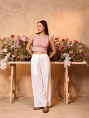 DRAWSTRING WIDE LEG PANT