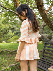 STRIPED PRINTED MINI SKIRT