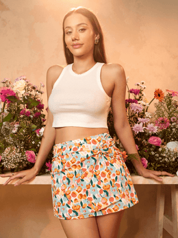 FRONT TWISTED MINI SKIRT