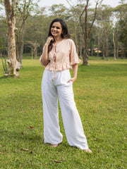 DRAWSTRING WIDE LEG PANT