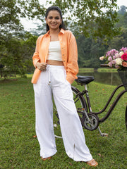 DRAWSTRING WIDE LEG PANT