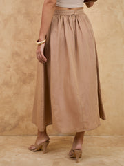 BUTTON DETAILED MIDI SKIRT